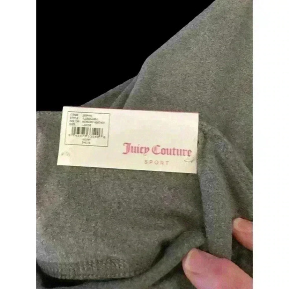 NWT Juicy Couture Sport Flex Logo CROP Women's LARGE Heather Gray Leggings - Picture 5 of 8